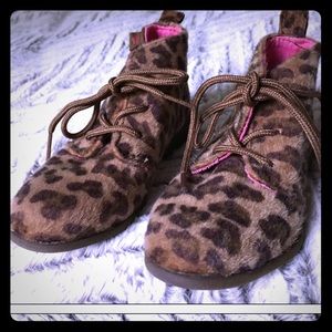 Leopard print booties toddler size 9